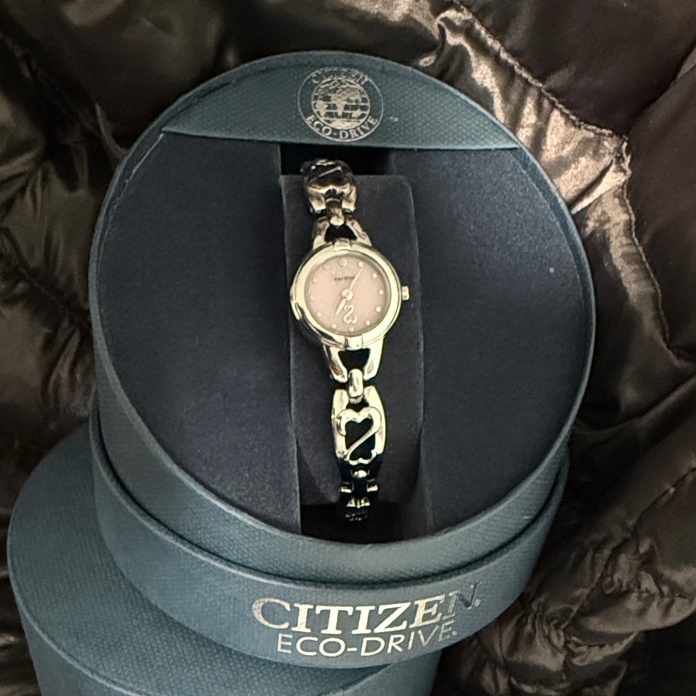Citizen Eco-Drive Women's Silver and Pink Watch READ!!!